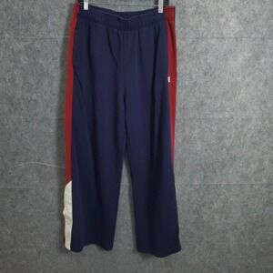 Fabletics Year Round Terry Wide Leg Snap Sweatpants Men's XL Blue Red Sports Gym